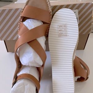 New Soludos sandal leather espadrilles. Tan, 9.5